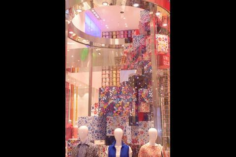 The display promotes a new product range Uniqlo recently launched in collaboration with luxury department store Liberty